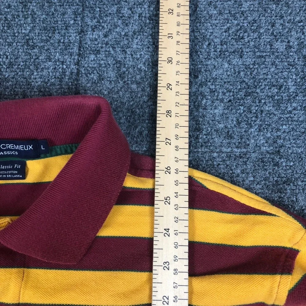 Daniel Cremieux Classic Men Large Long Sleeve Polo Shirt Rugby Stripe - Picture 8 of 11